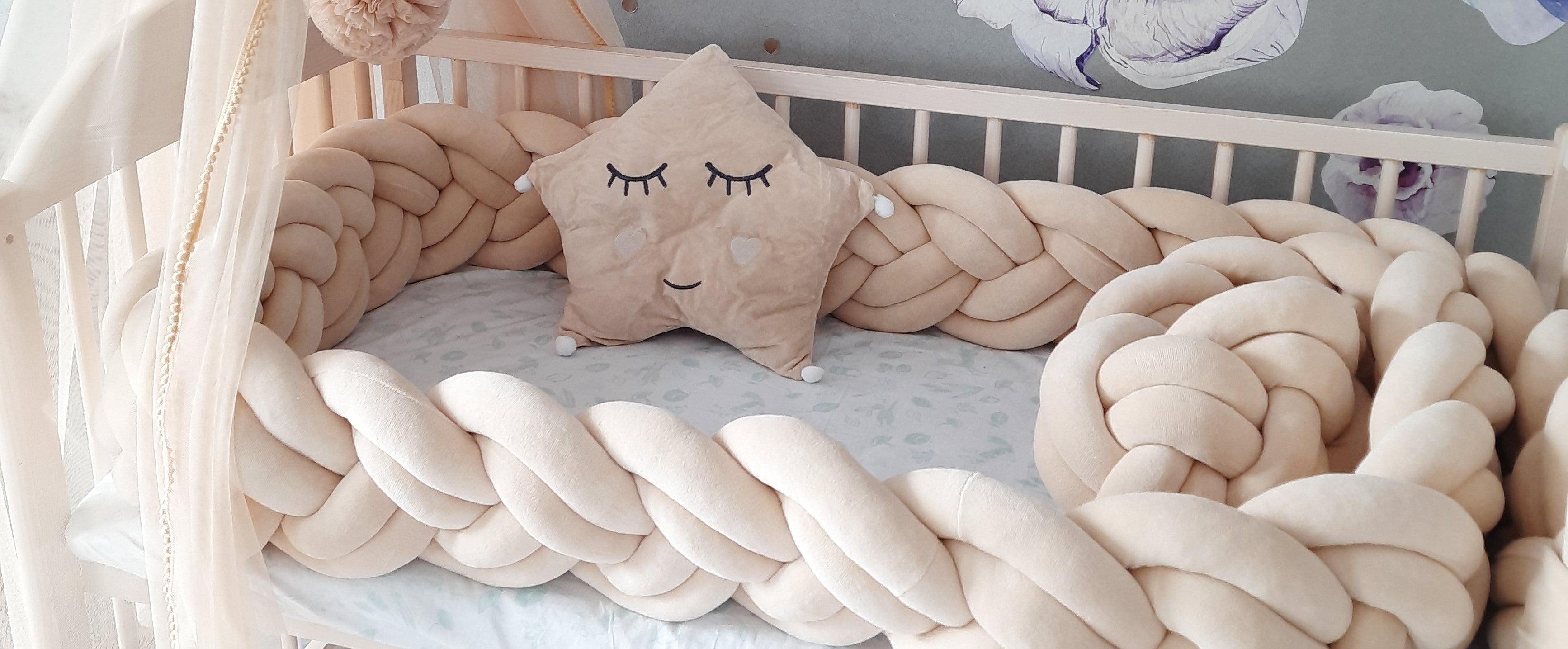 Double braided crib bumper