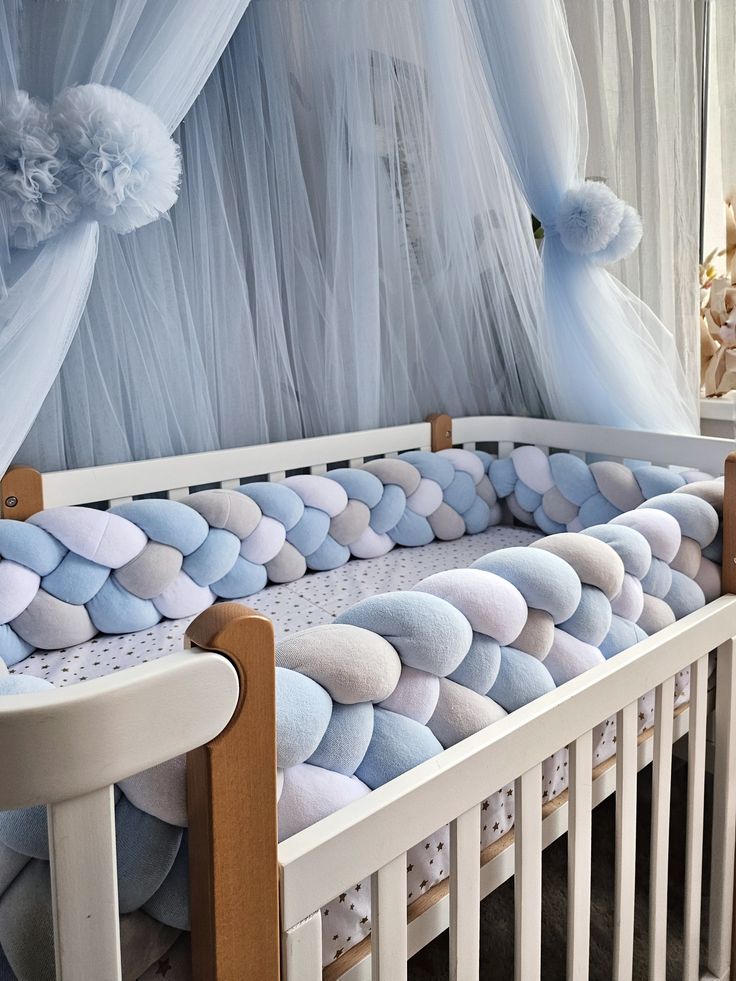 Braided Crib Bumper – 4 Strand | Premium Cotton & Hypoallergenic Fill