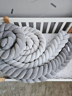 Braided Crib Bumper – Mermaid  | Premium Cotton & Hypoallergenic Fill