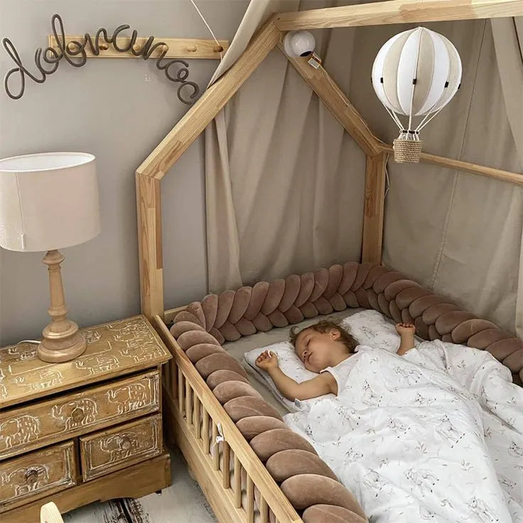 coffee mermaid braid crib bumper toddler floor bed child sleeping house bed