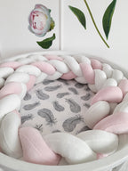 Braided Crib Bumper – 3 Strand | Soft Cotton Baby Bumper for Crib Protection & Nursery Decor