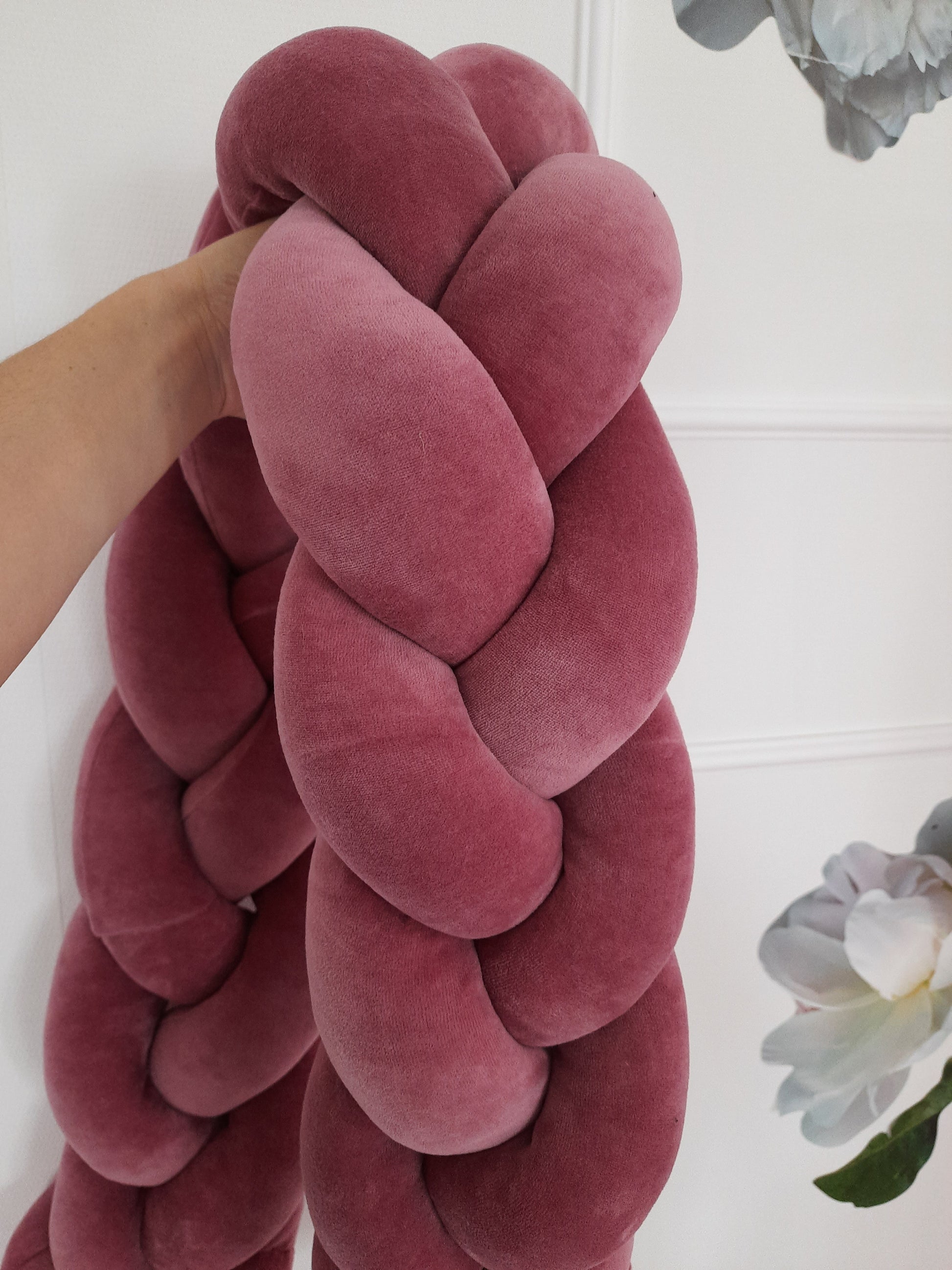 Braided Crib Bumper – 3 Strand | Soft Cotton Baby Bumper for Crib Protection & Nursery Decor