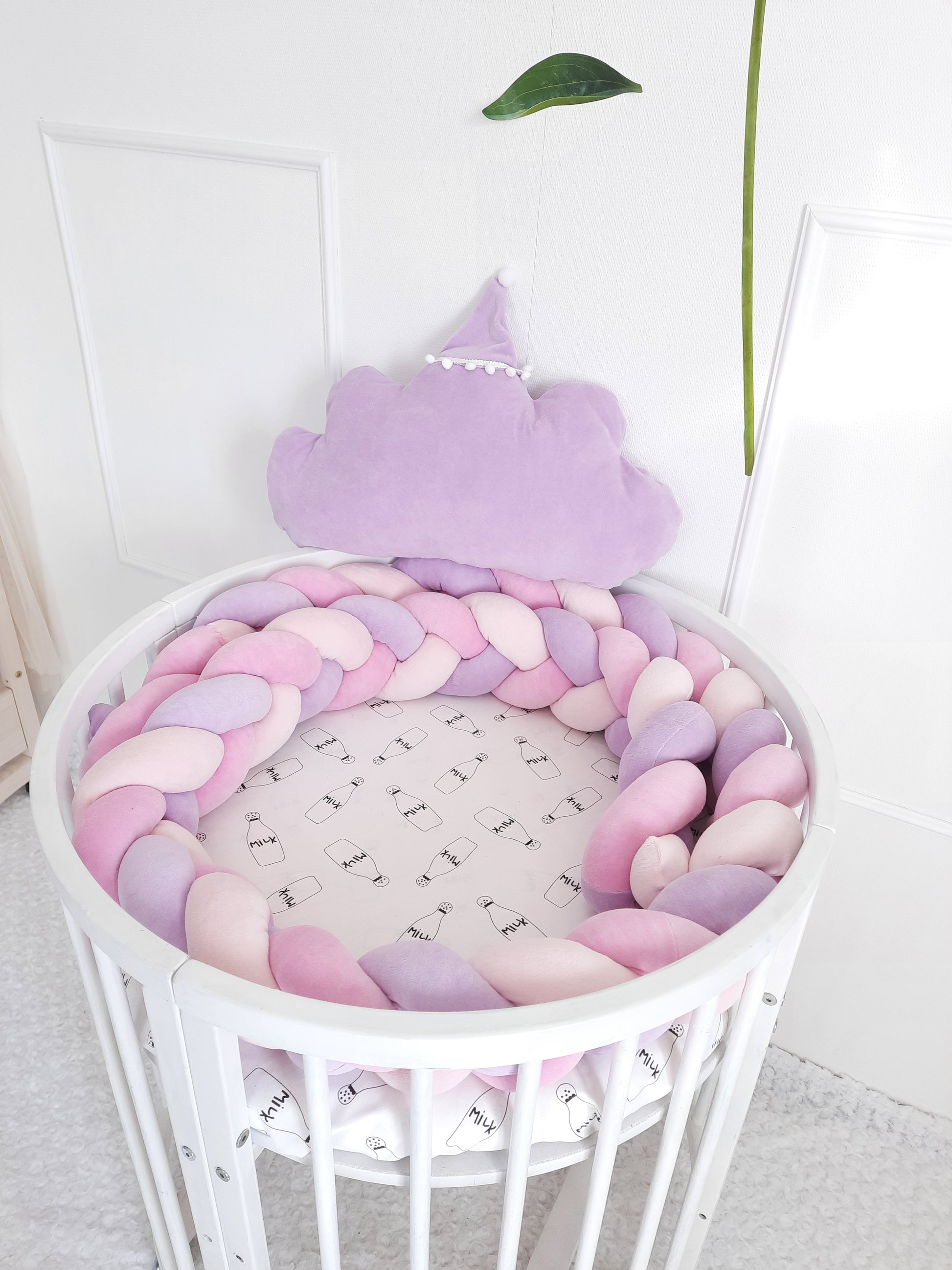 Braided Crib Bumper – 3 Strand | Soft Cotton Baby Bumper for Crib Protection & Nursery Decor