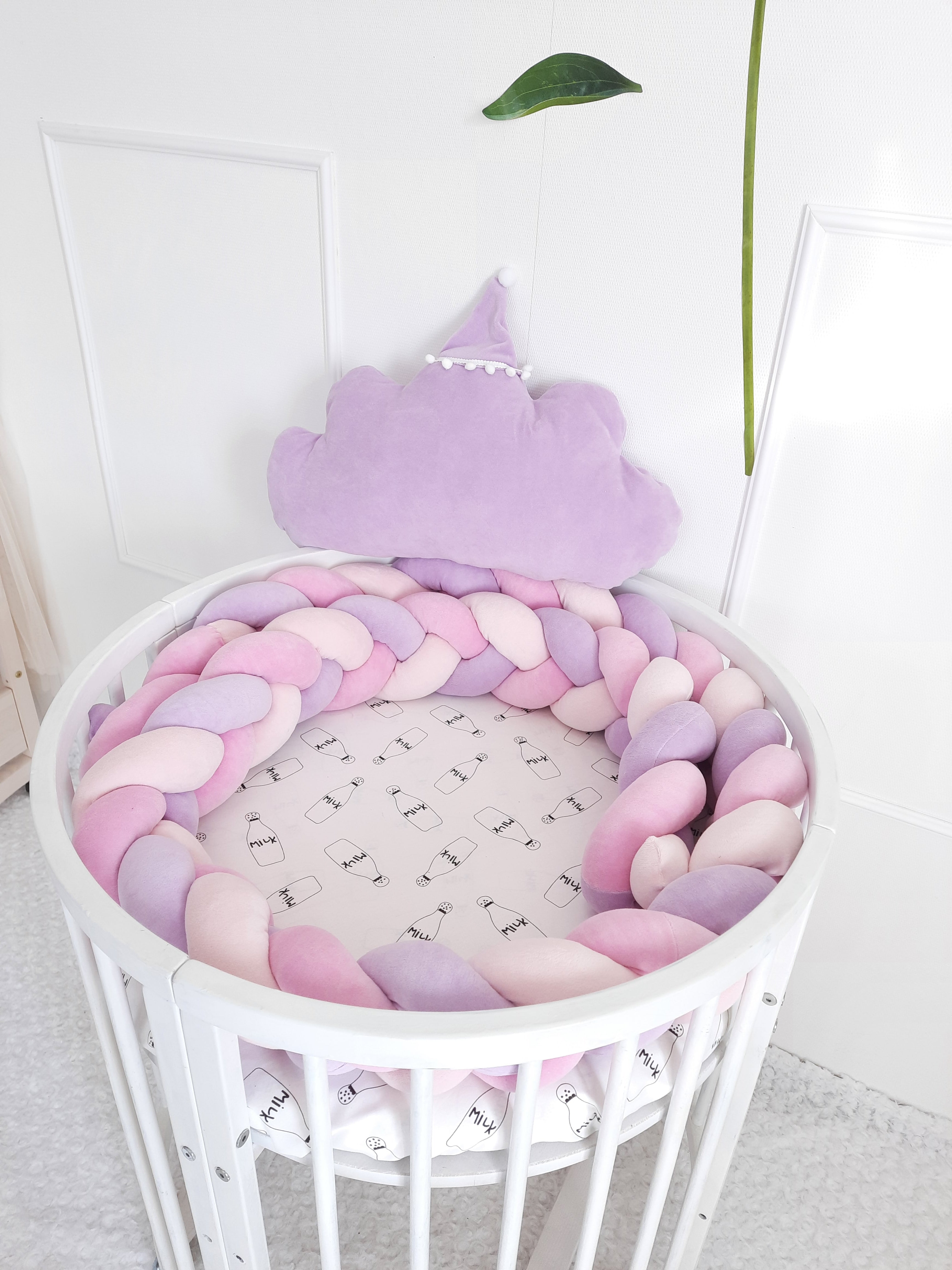 Braided Crib Bumper – 3 Strand | Soft Cotton Baby Bumper for Crib Protection & Nursery Decor