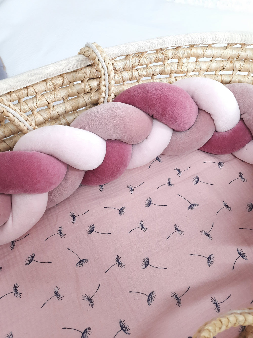 Braided Crib Bumper – 3 Strand | Soft Cotton Baby Bumper for Crib Protection & Nursery Decor