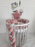 Braided Crib Bumper – 3 Strand | Soft Cotton Baby Bumper for Crib Protection & Nursery Decor