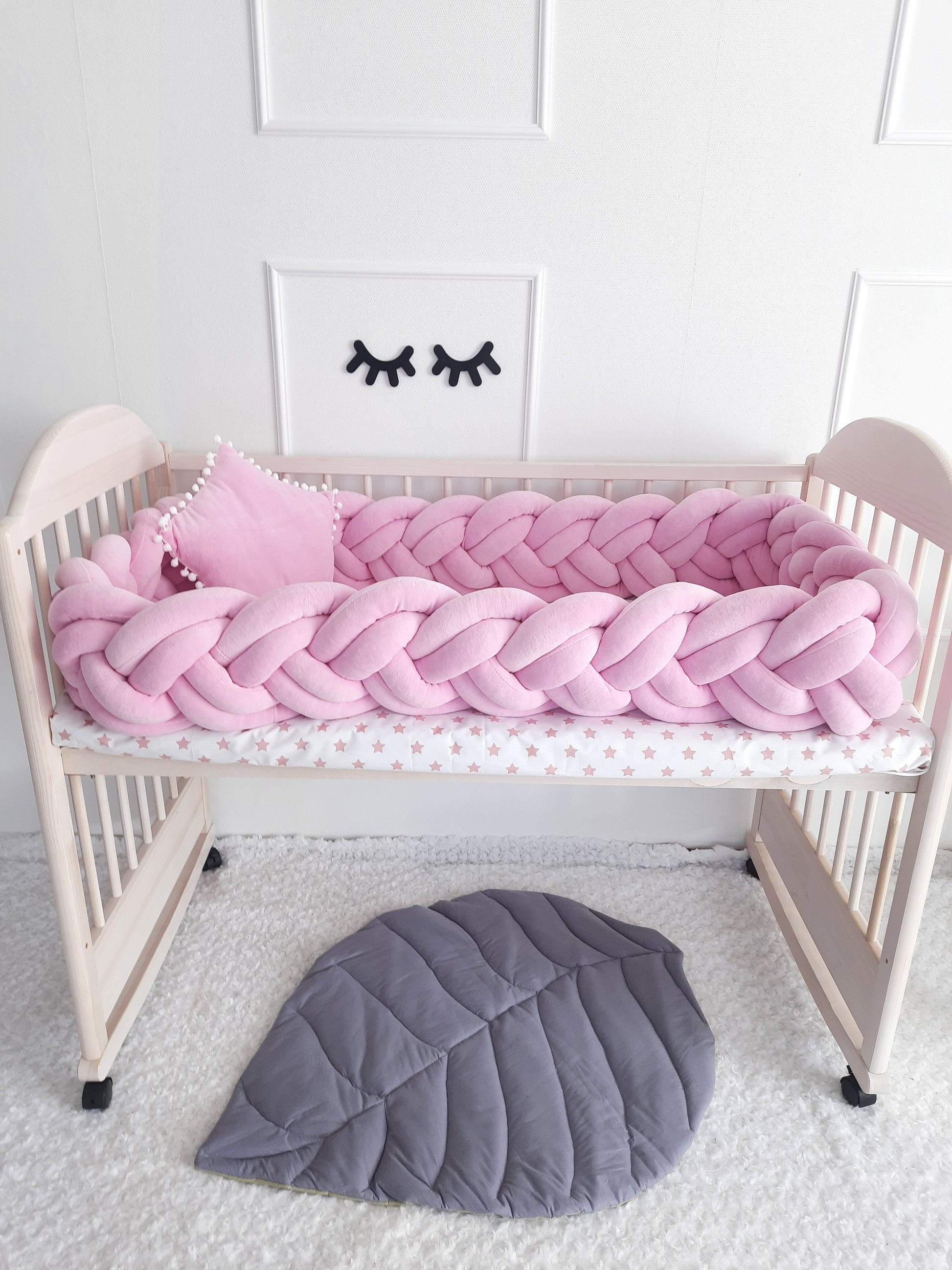 Double braided Crib Bumper | Premium Cotton & Hypoallergenic Fill
