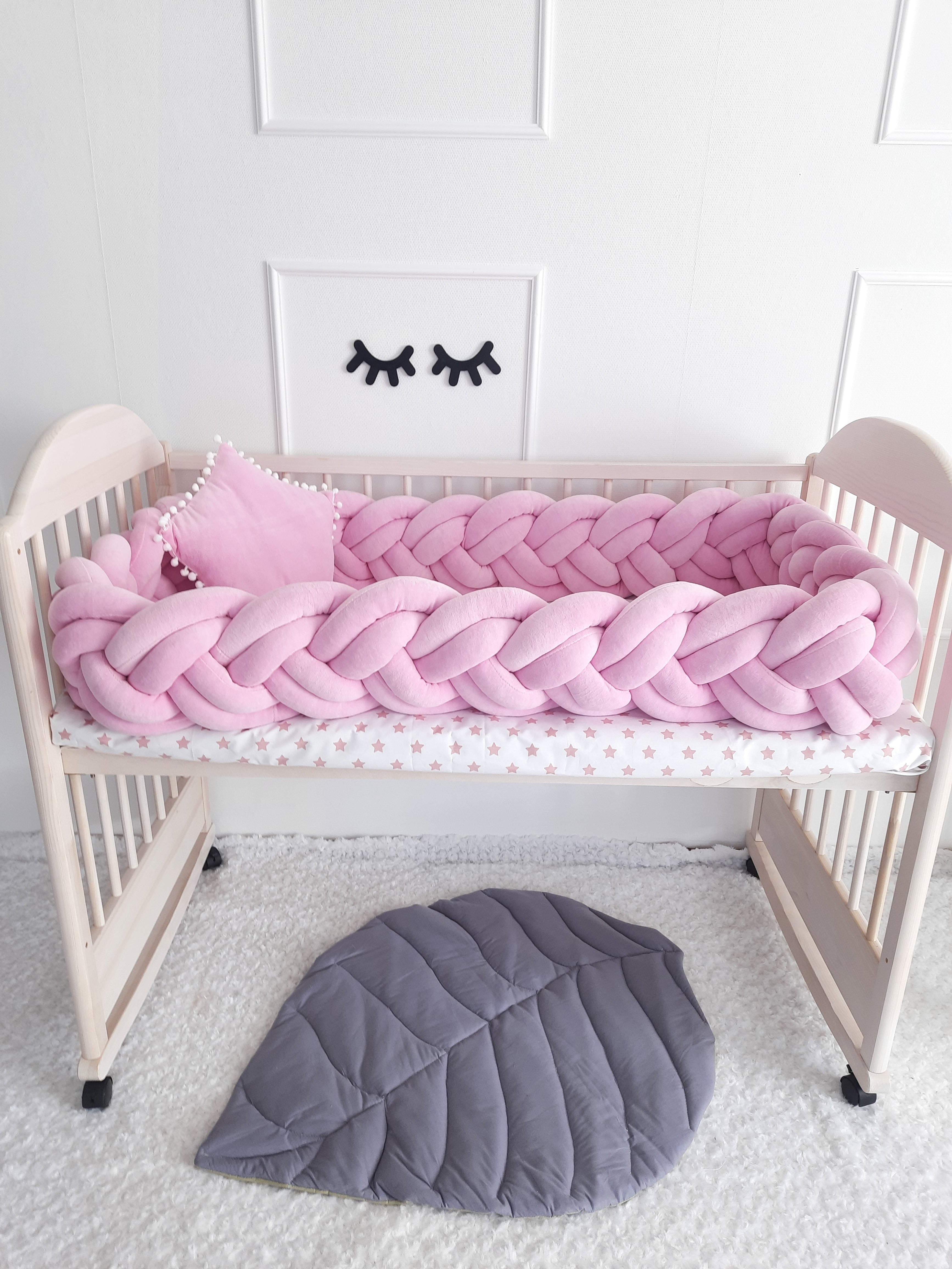 Double braided Crib Bumper | Premium Cotton & Hypoallergenic Fill