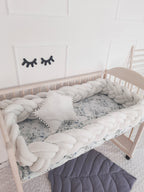 Double braided Crib Bumper | Premium Cotton & Hypoallergenic Fill