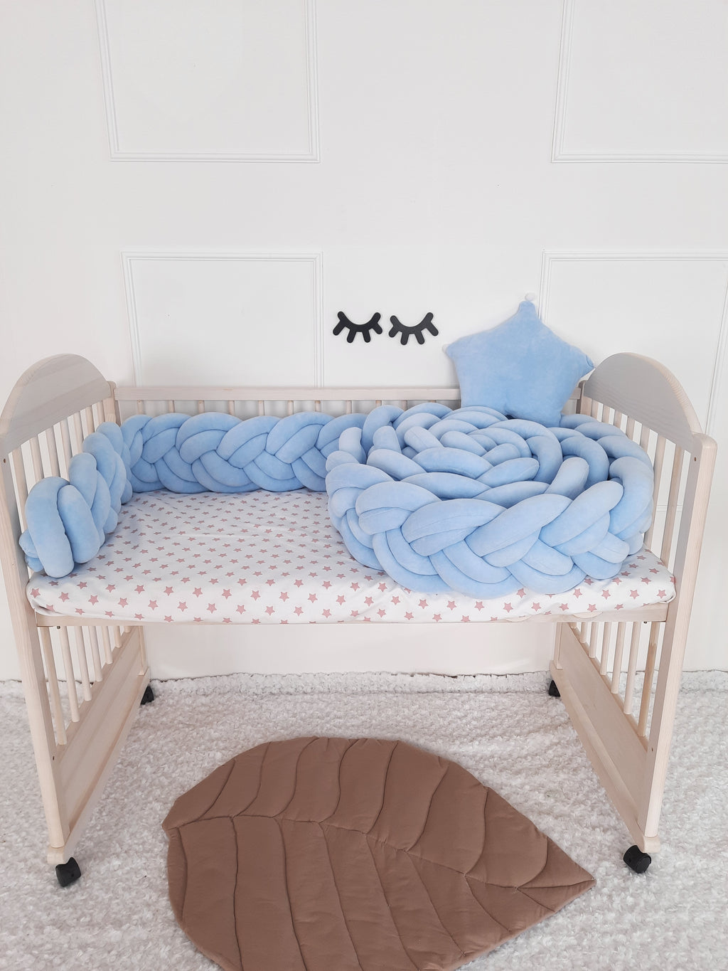 Double braided Crib Bumper | Premium Cotton & Hypoallergenic Fill