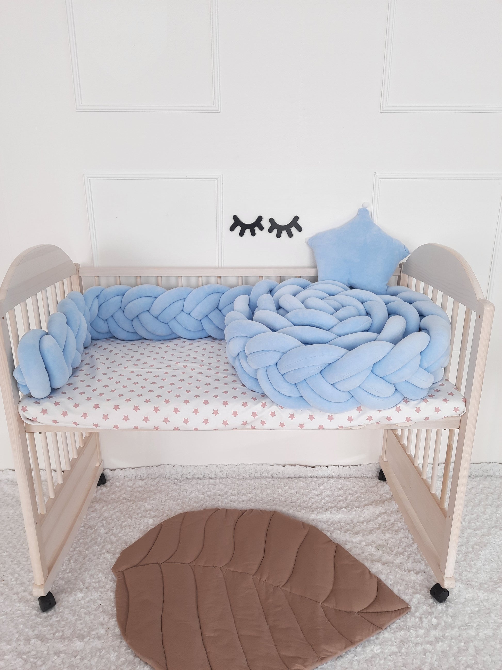 Double braided Crib Bumper | Premium Cotton & Hypoallergenic Fill