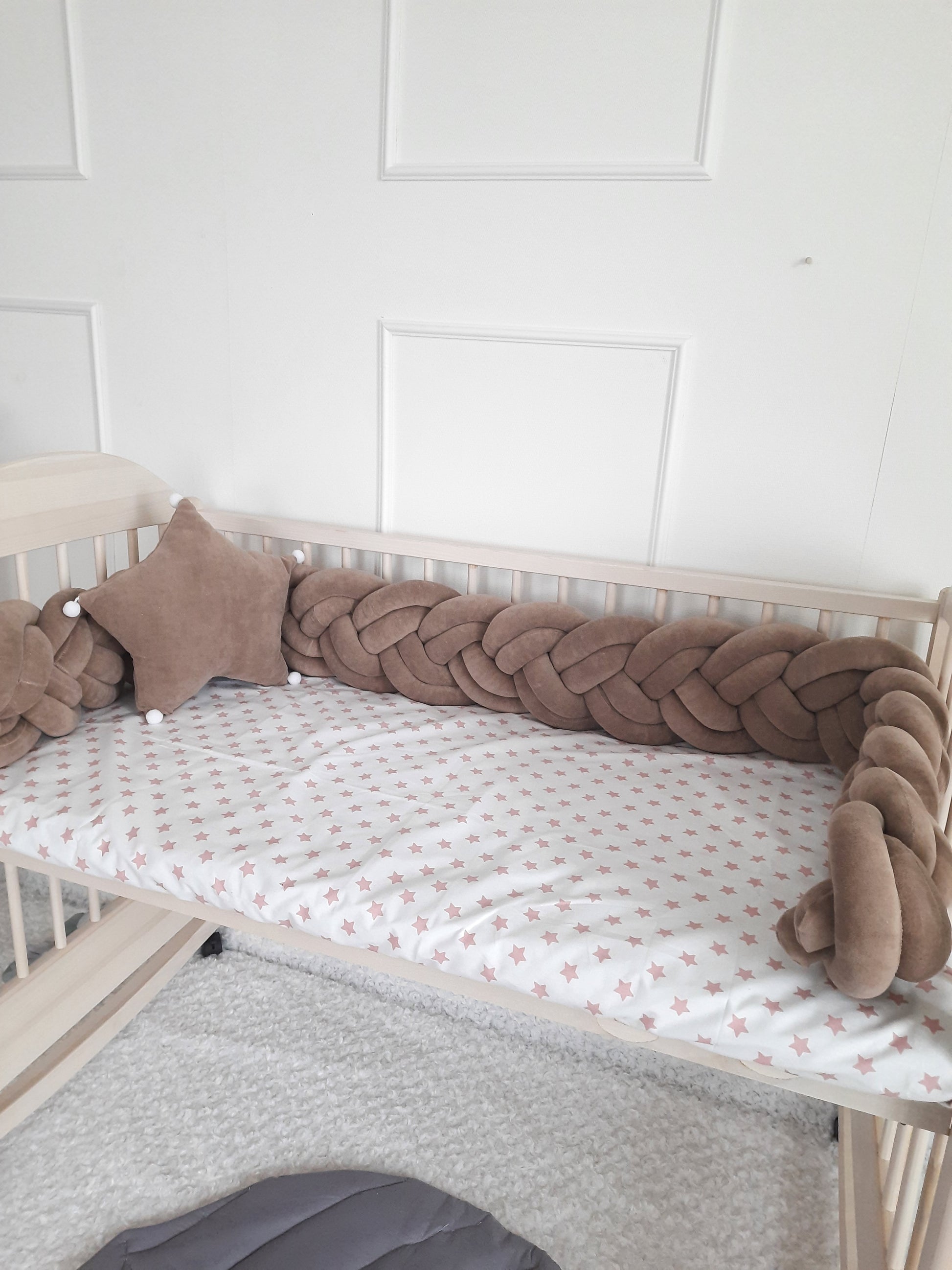 Double braided Crib Bumper | Premium Cotton & Hypoallergenic Fill