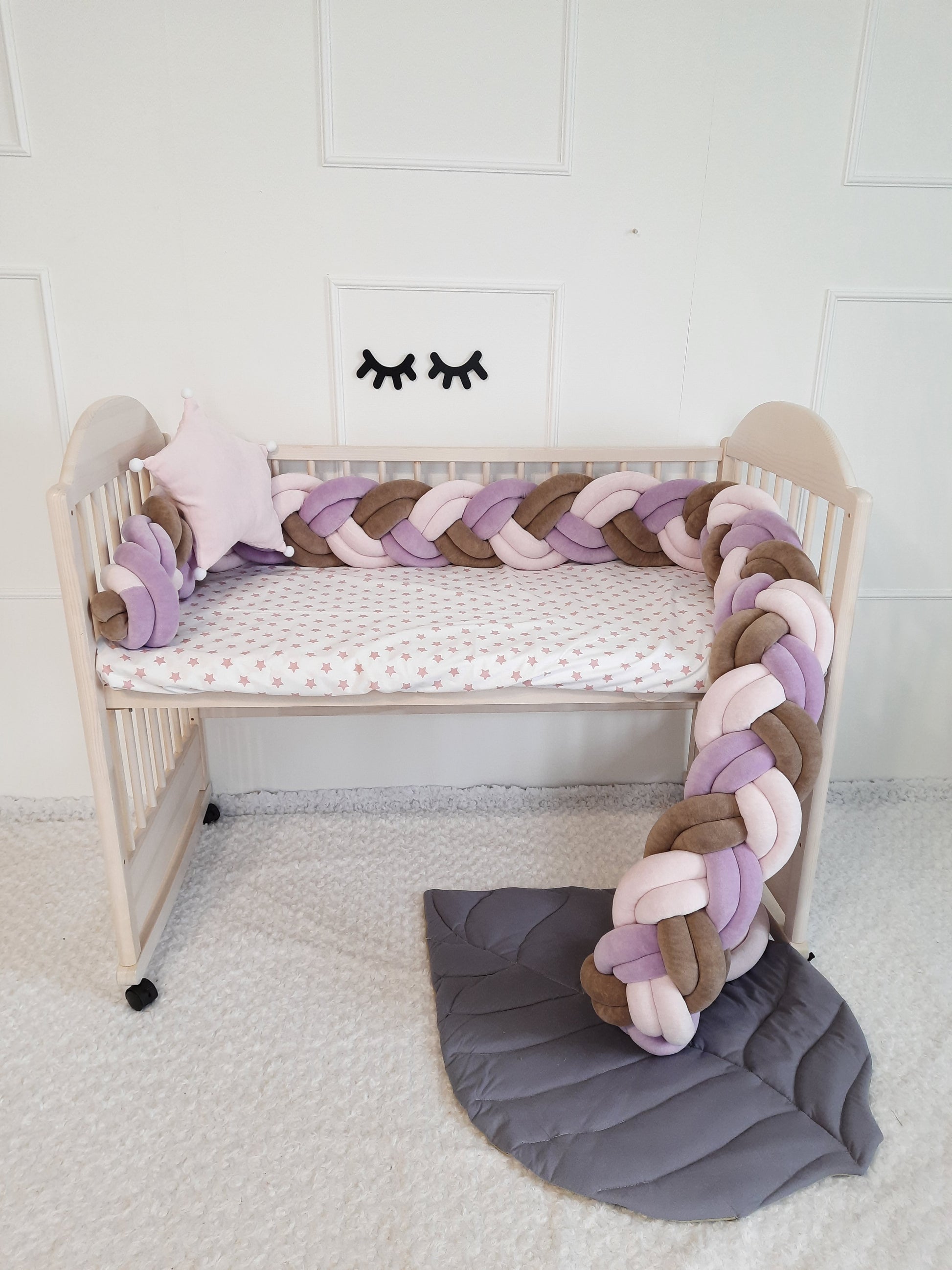 Double braided Crib Bumper | Premium Cotton & Hypoallergenic Fill