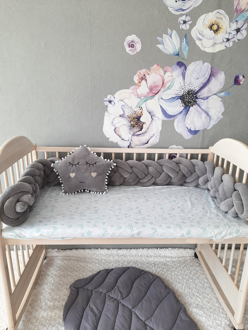 Double braided Crib Bumper | Premium Cotton & Hypoallergenic Fill