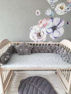 Double braided Crib Bumper | Premium Cotton & Hypoallergenic Fill