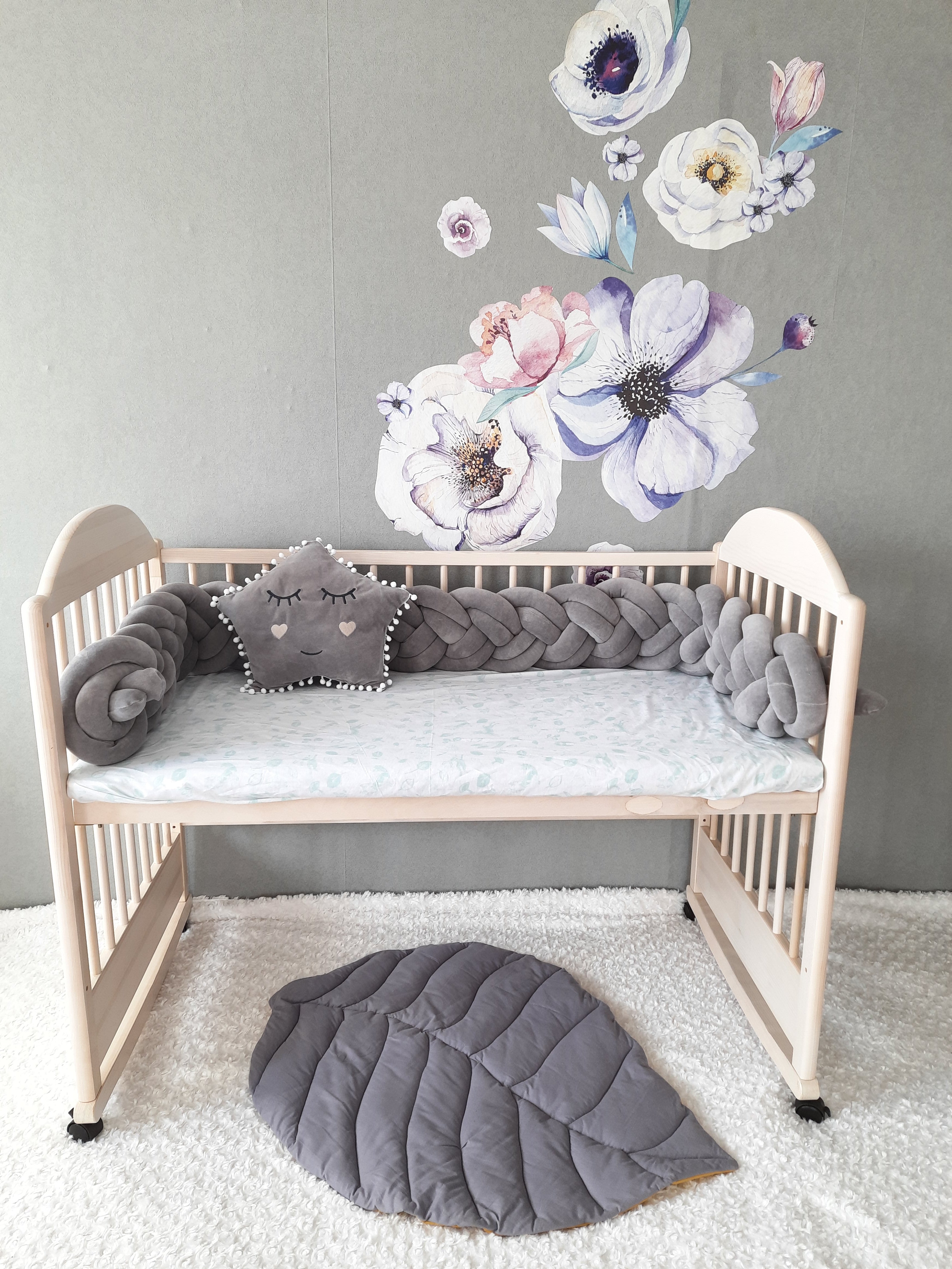 Double Braided Crib Bumper | Premium Cotton & Hypoallergenic Fill