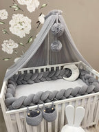 Braided Crib Bumper – 4 Strand | Premium Cotton & Hypoallergenic Fill