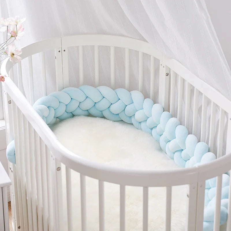 Braided Crib Bumper – 4 Strand | Premium Cotton & Hypoallergenic Fill