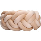 beige double braided crib bumper handmade cotton velour product shot