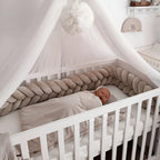 linen mermaid braid crib bumper newborn sleeping white crib canopy nursery