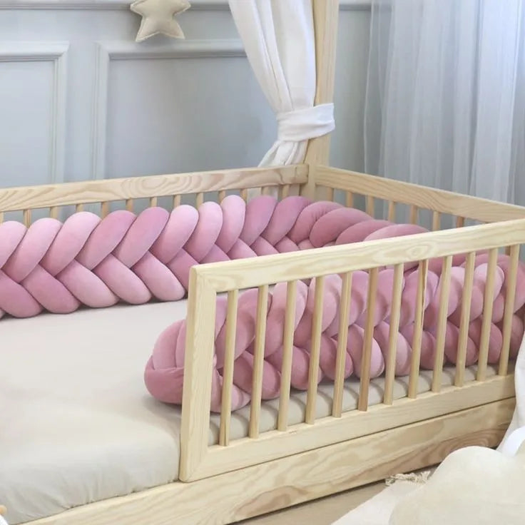 rose mermaid braid crib bumper toddler floor bed wooden frame girl nursery