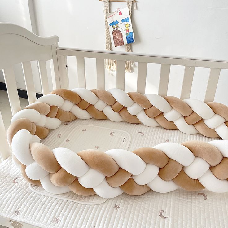 Braided Crib Bumper – 4 Strand | Premium Cotton & Hypoallergenic Fill