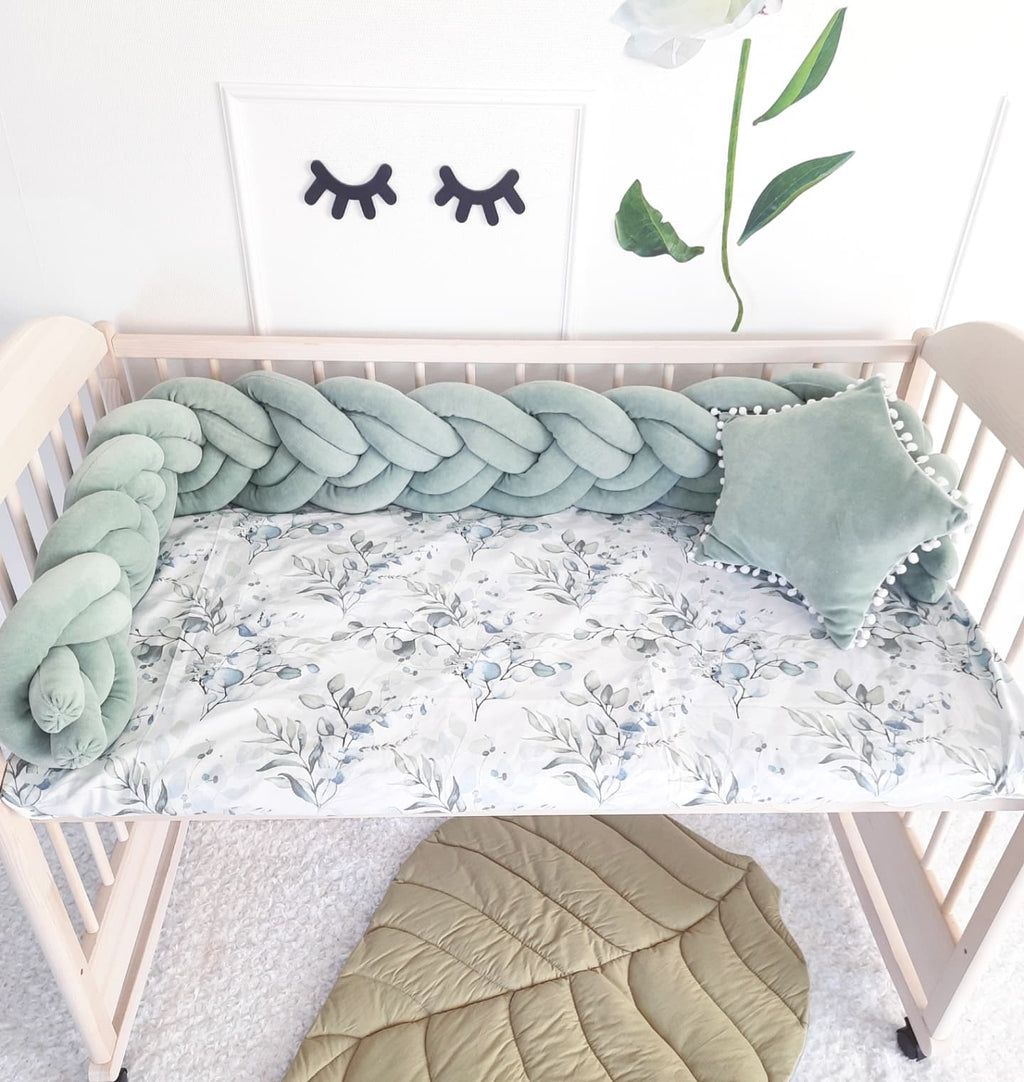 Double braided Crib Bumper | Premium Cotton & Hypoallergenic Fill