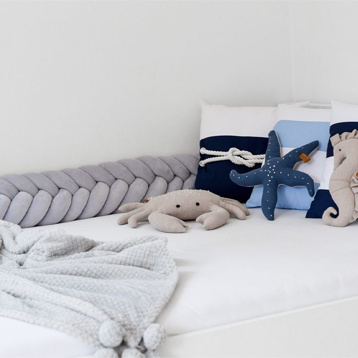 Braided Crib Bumper – Mermaid  | Premium Cotton & Hypoallergenic Fill