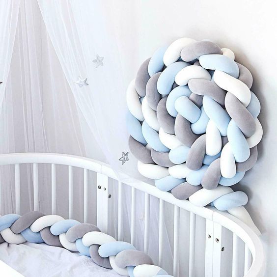 Braided Crib Bumper – 3 Strand | Soft Cotton Baby Bumper for Crib Protection & Nursery Decor