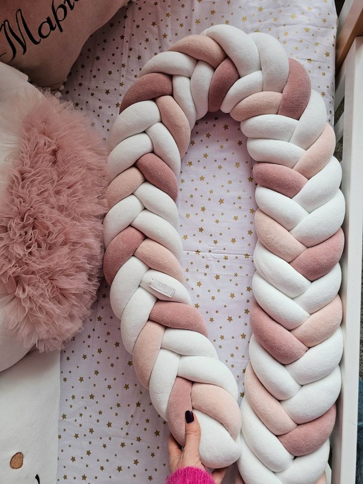 Braided Crib Bumper – Mermaid  | Premium Cotton & Hypoallergenic Fill