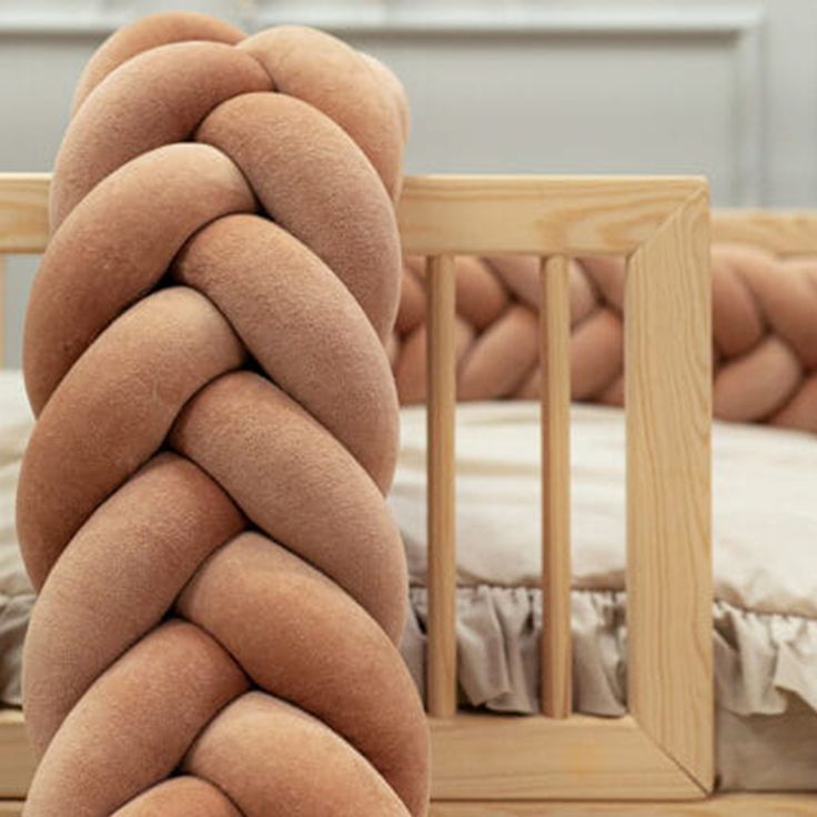 Braided Crib Bumper – Mermaid  | Premium Cotton & Hypoallergenic Fill