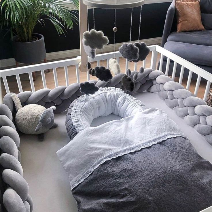 Braided Crib Bumper – 4 Strand | Premium Cotton & Hypoallergenic Fill