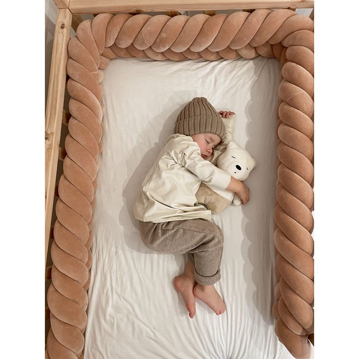 Braided Crib Bumper – Mermaid  | Premium Cotton & Hypoallergenic Fill