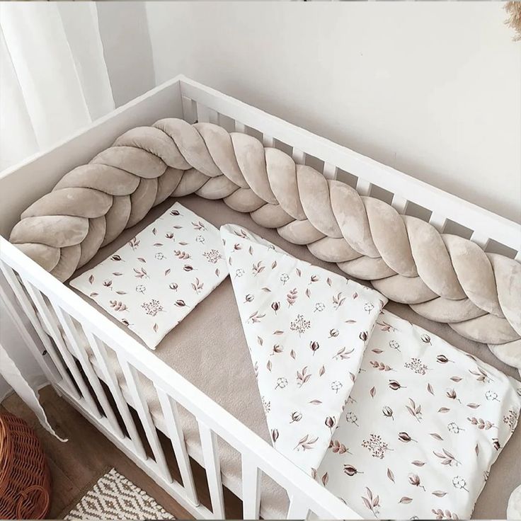 Braided Crib Bumper – Mermaid  | Premium Cotton & Hypoallergenic Fill