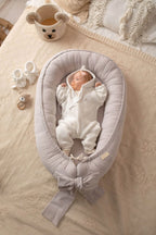 Baby Nest for Newborn. Linen BabyNest Light gray